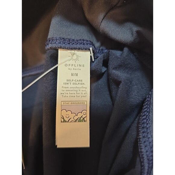 OFFLINE By Aerie Real Good Faux Leather High Rise Legging Navy Size M  New - Picture 6 of 16